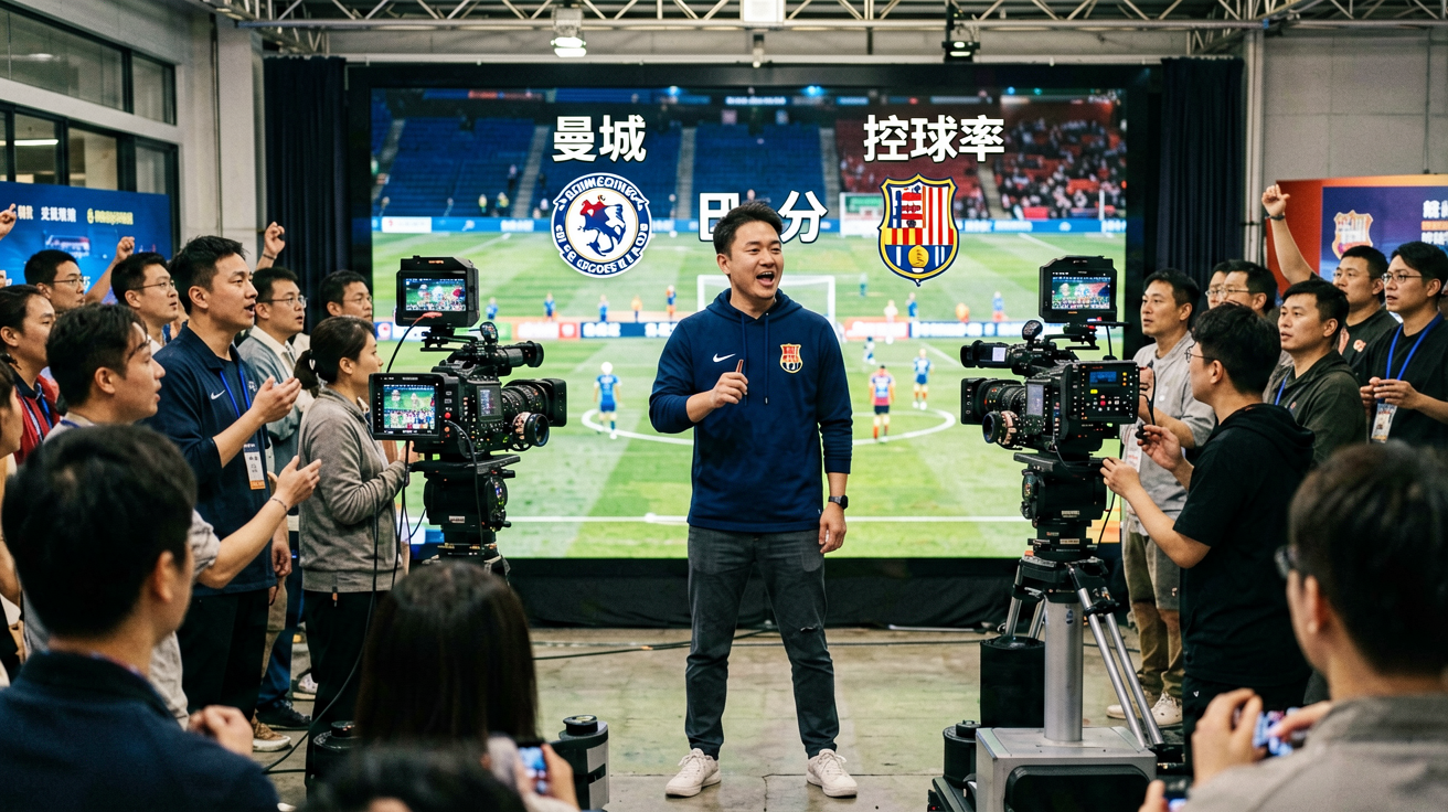 直播画面、比分弹窗、控球率图表等场景展示
